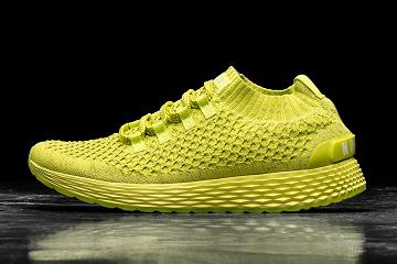 Light / Green Nobull Neon Lime Reflective Knit Runner Women's Running Shoes | CA K1774O